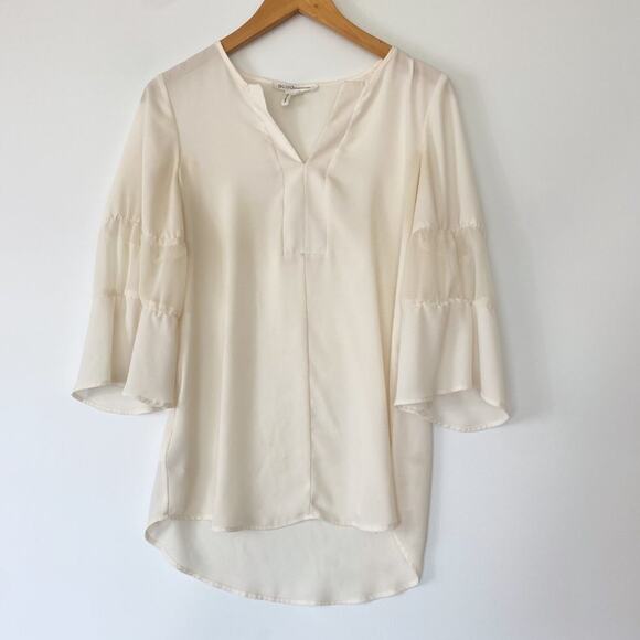 BCBGeneration Ivory Blouson 3/4 Sleeve Blouse Top - Picture 3 of 10
